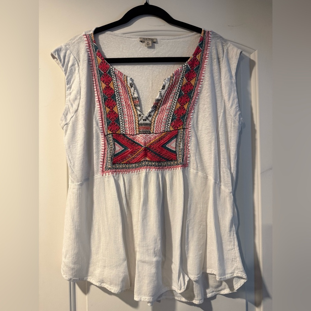 Lucky Brand Embroidered Top XL